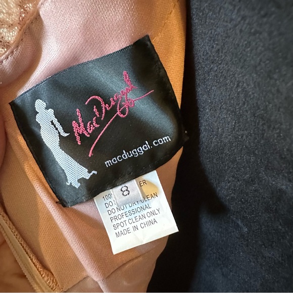 Mac Duggal 67501 Rose Pink Floral Detail Beaded Gown Midi Sz 8 NWT $598 - Picture 15 of 15